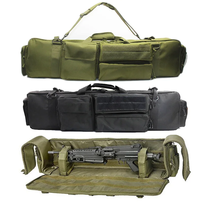

100CM Tactical Gun Bag for M249 Military Airsoft Rifle Carrying Case CS Hunting Shooting Paintball w/ Portable Shoulder Strap