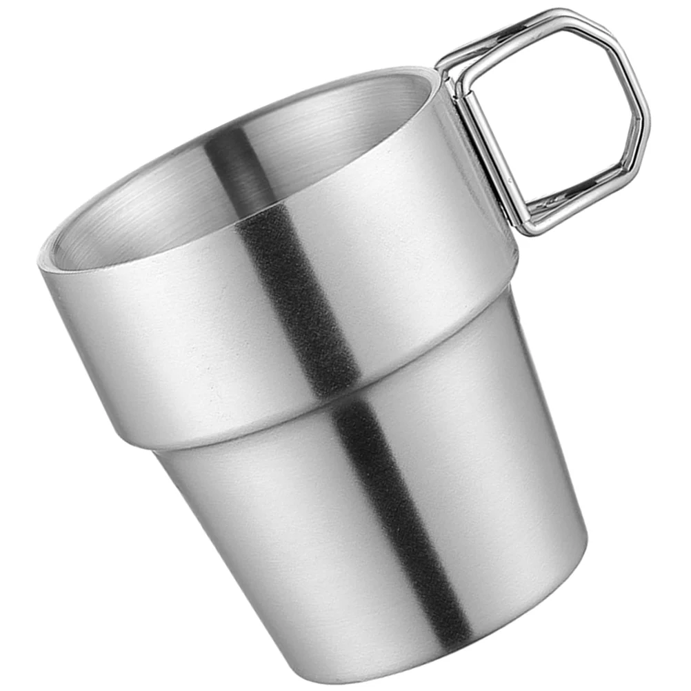 

Stainless Steel Cup Metal Cup Foldable Handle Water Cup for Hiking Camping