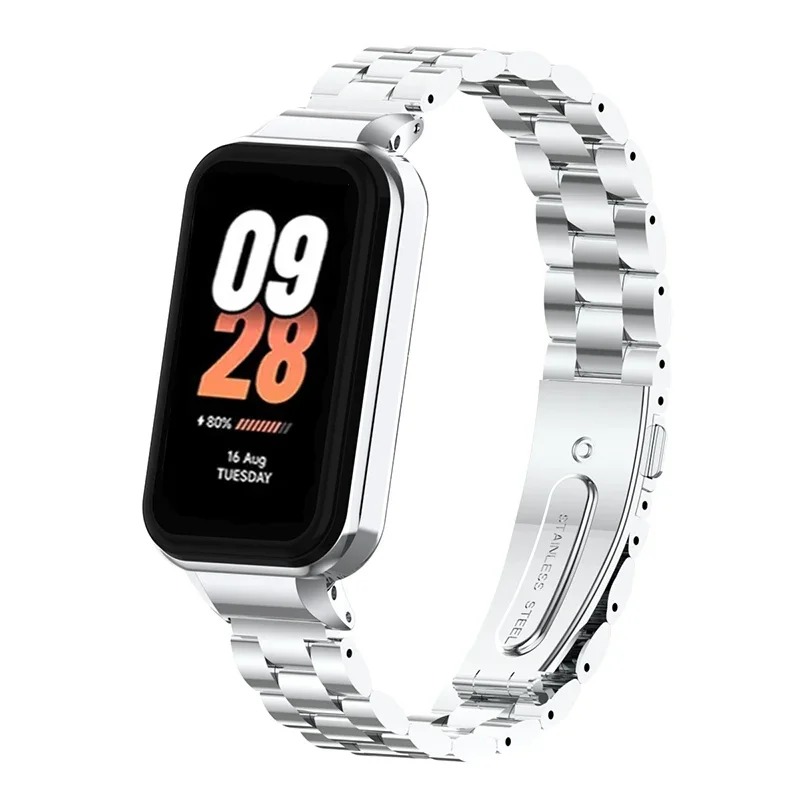 

Защитный чехол с металлическим ремешком для Xiaomi Mi Band 8 Active, магнитный браслет с петлей для Redmi Smart Band 2, защита корпуса, рамки