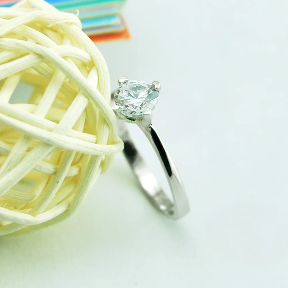 Роскошное кольцо с цирконом для женщин на палец из стерлингового серебра 925 пробы