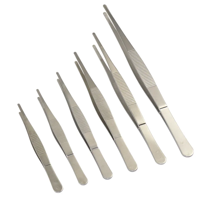 

Stainless Steel 430 Anti-iodine Medical Tweezers Long Straight Forceps 12.5cm-30cm Straight Head Elbow Thicken Industrial Tool