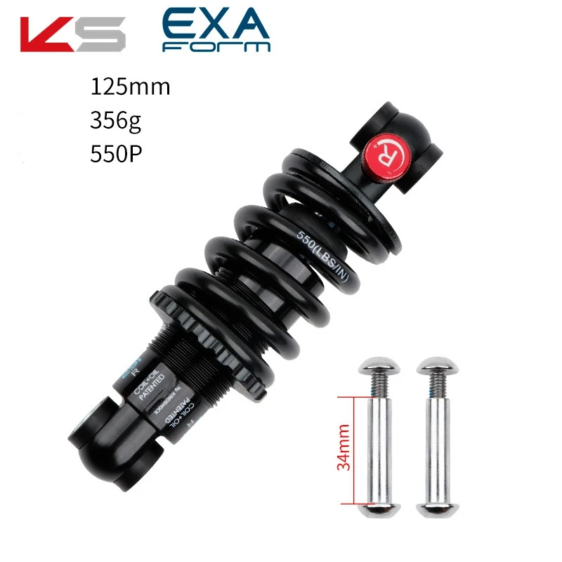 KS 291R Spring Shock Absorber Soft Tail MTB Bike Rear Shocks Bicycle Electric Scooter Hydraulic Damper