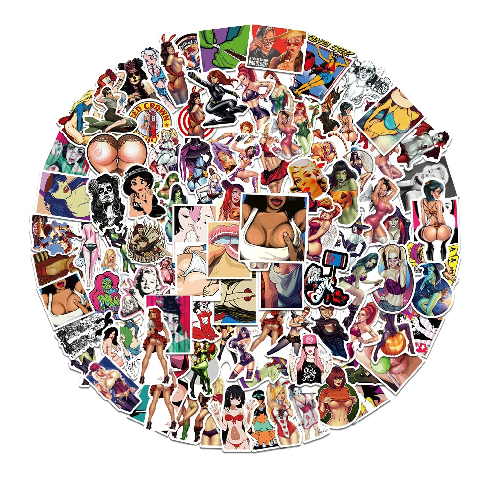 103050100pcs anime hentai tease vulgar sexy beauty girls waterproof stickers motorcycle laptop phone skateboard decal sticker free global shipping