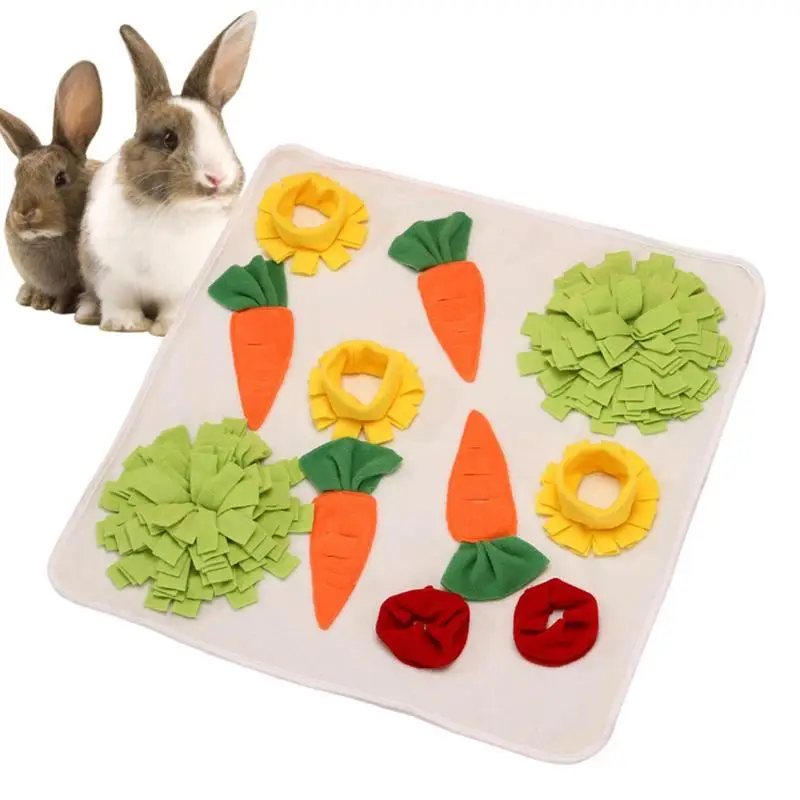 

Rabbit Feeding Toys Interactive Feed And Foraging Mat For Rabbits Pet Sniffing Pad With Non-Slip Bottom Suitable For Ferrets