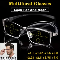 new reading glasses multi focal distance vision anti blue light glasses high quality tr half frame for men