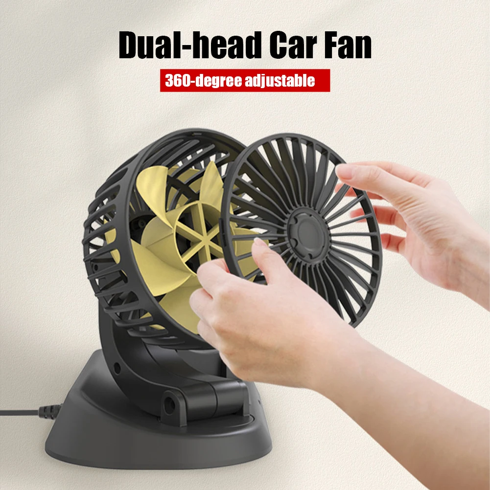 12V/24V car fan cooling Car Fan Dual Head usb car fan 2 Speeds Adjustable For   Auto Cooler Air Fan Car Accessories fan for car