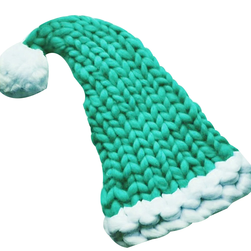 

Women Long Ball Knit Hat Cap Girl Casual Crochet Christmas Winter Pointy Beanie