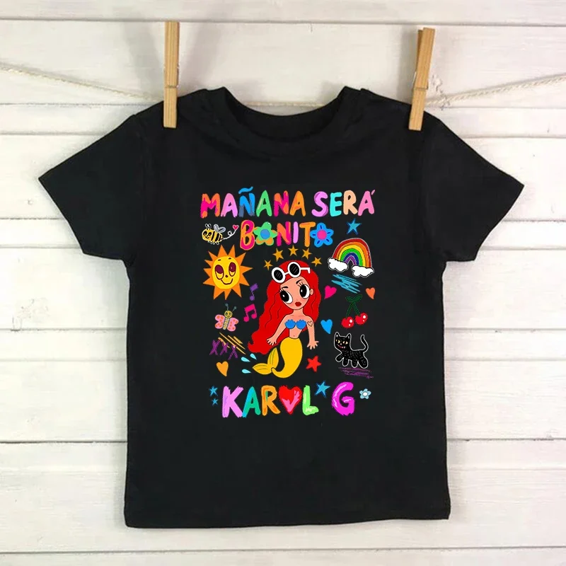 Летняя Детская футболка с изображением Манны серы Бонито Карола G бихот детская