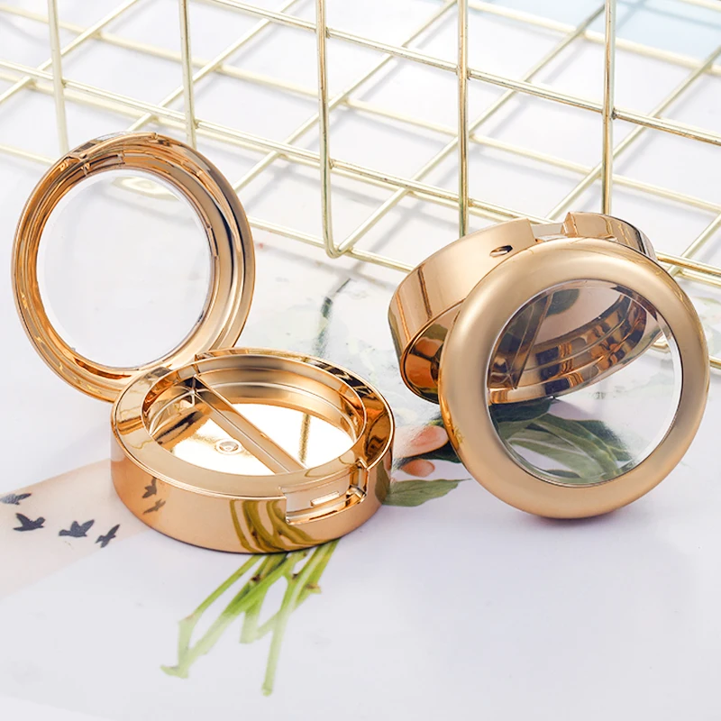 

Two-color High-gloss Eyeshadow Box Popular Niche Affordable Portable Rose Gold Eyeliner Blusher Cheek Empty Container Cosmetic