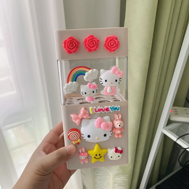

Kawaii Hello Kitty Anime Cute Dresser Sanrio Cosmetics Storage Eyeliner Eyebrow Pencil Lipstick Deposit Box