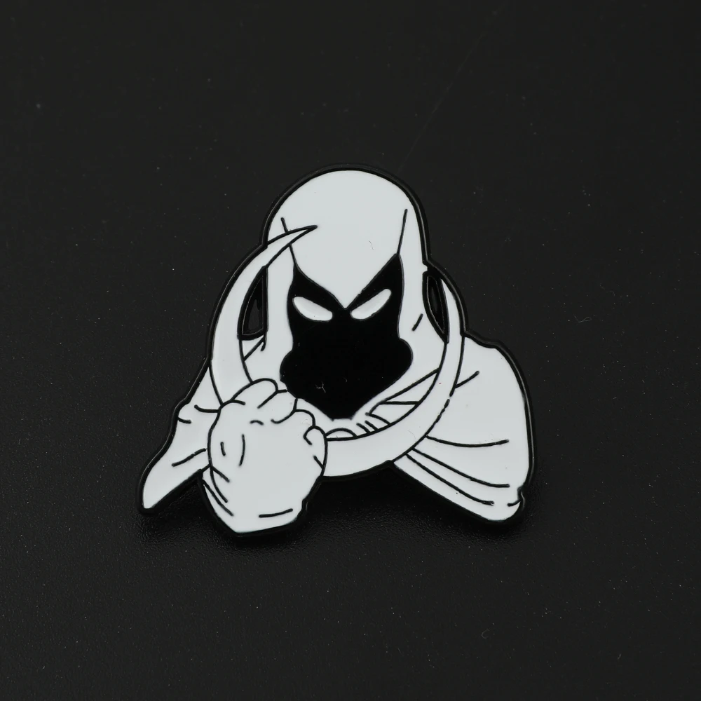

Disney Marvel Superhero Moon Knight Enamel Lapel Pin Cute Metal Badge Fashion Button Brooch for Clothes Jewelry Accessories Gift