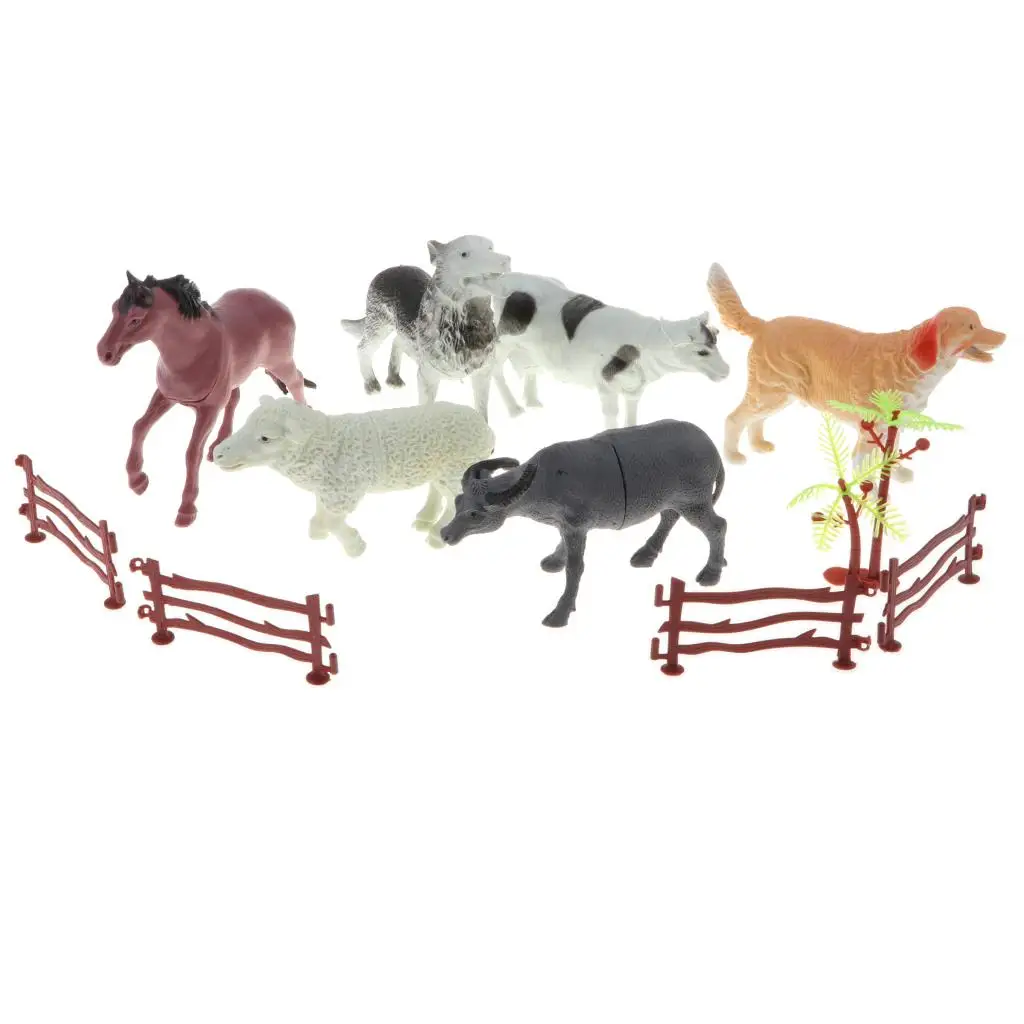 

Ассорти фигурок моделей животных на ферме, детская развивающая игрушка (6 шт./комплект)