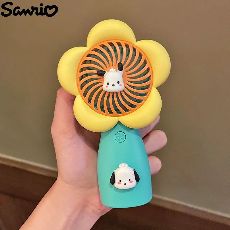 

Sanrio Cinnamoroll Handheld Mini Fan Pachacco Cartoon Kawaii 3 High Wind Speeds Portable Creative Rechargeable Quiet Small Fan