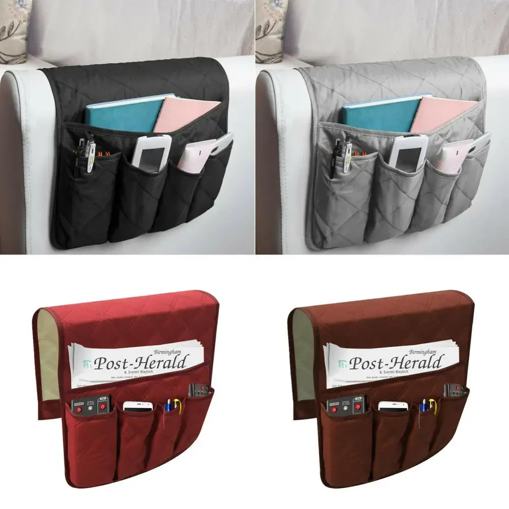 

Non-slip 5 Pocket Sofa Storage Bag Couch Hanging Magic Organizer Armrest Cover for Book Magazine Keys Remote Control Organizer
