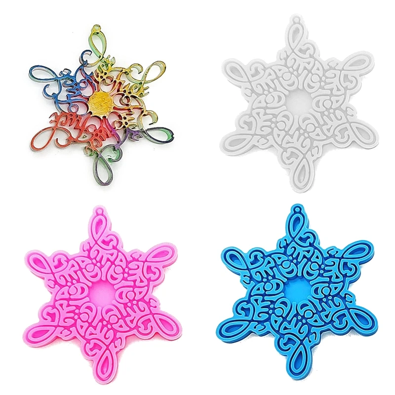 

X6HE Resin Christmas Snowflake Storage Tray Mould Silicone Agate Coaster Molds Glossy Coaster Molds for Making DIY Crafts