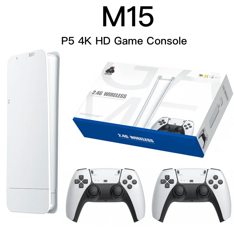 

M15 2023 4K Game Stick 2.4G Wireless Controllers HD Output Retro Video Game Console 128G 40000Game Installed Kids Gifts