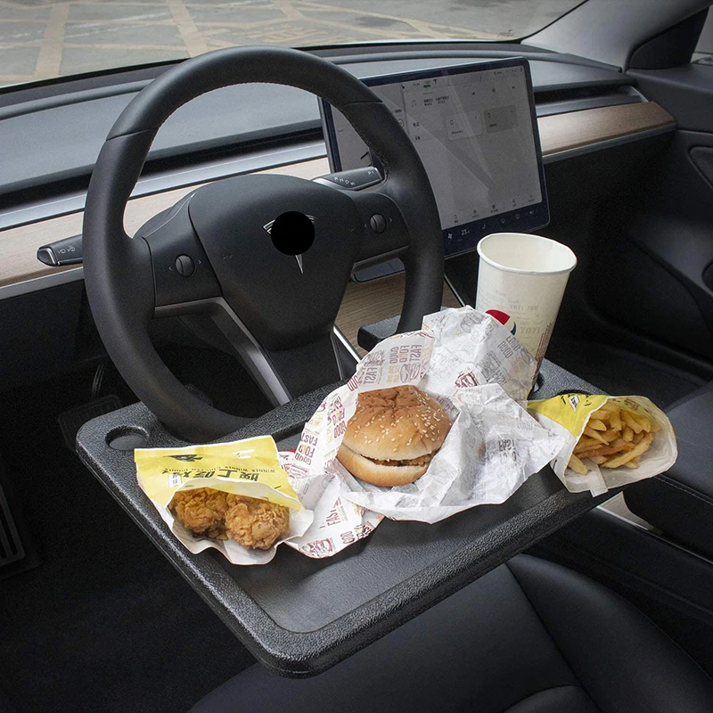 Auto Tisch Lenkrad für Tesla Modell 3 Y 2021 2022 Essen Lebensmittel Arbeit Waren Halter Tablett Auto Laptop Computer schreibtisch Halterung Ständer