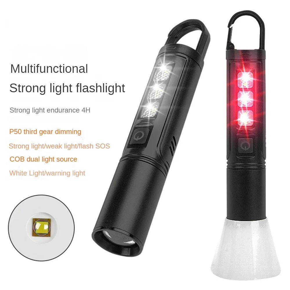 

2023 New Rechargeable Lamp Waterproof Strong Flashlight IP55 Multi Functional Led Powerful Outdoor Torch Light Bike Song Man