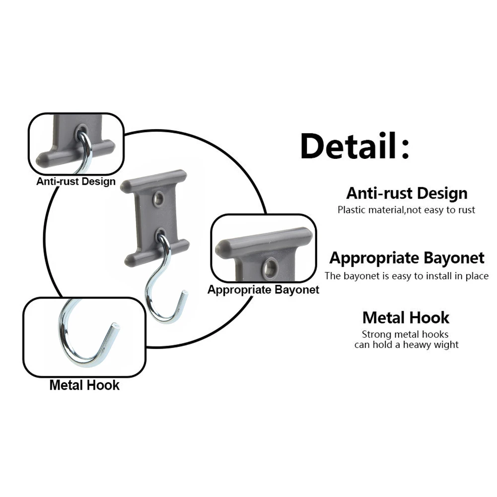 

8Pcs Camping Awning Hooks Clips RV Tent Hangers Light Hangers For Caravan Camper Grey ABS Practical Holder Car Accessories