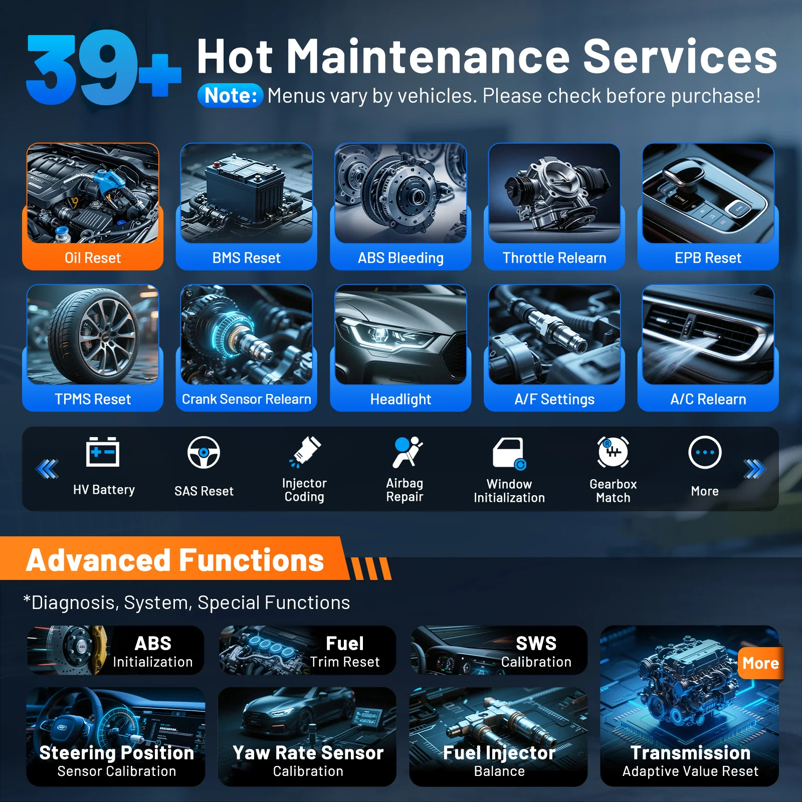 Автосканер XTOOL D7W с Bluetooth, диагностика всех систем автомобиля, двунаправленный сканер, кодирование PMI ECU, 36 функций сброса, CANFD, DoIP, FCA (art.: 3920dc5c4e88a) - 3920dc5c4e88a
