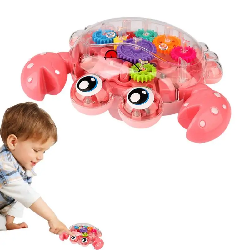 

Crab Crawl Toy Educational Transparent Gear Crawling Toys Learning Crawl Toy Fun Educational Toy Light Up Toys Electronic Crab