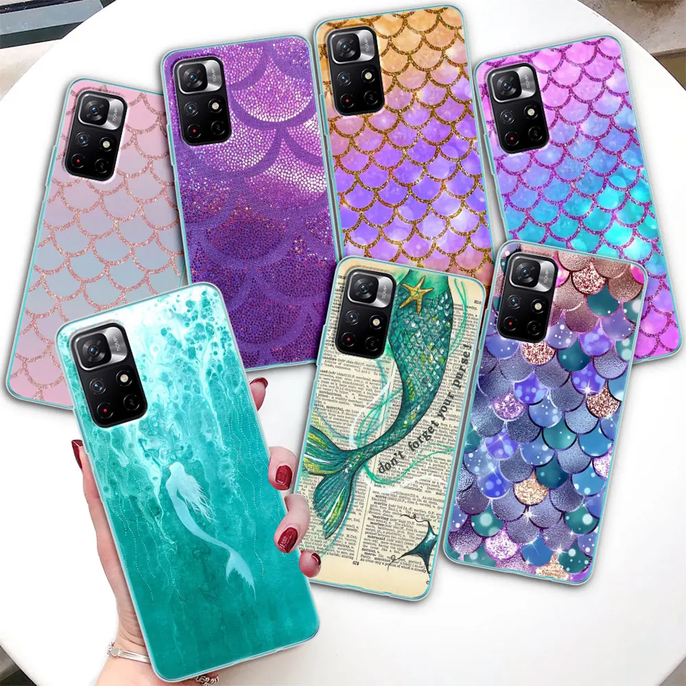 

Mermaid Cool Case for Xiaomi Redmi Note 11 10 9S K40 11E 9 10S 8 12 Pro Plus 8T 9T 7A 10C 11T 5G 11S 9A 9C TPU Phone Cover