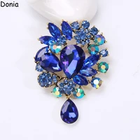 donia jewelry korean fashion personality big glass brooch womens coat accessories wild high end scarf pin gift