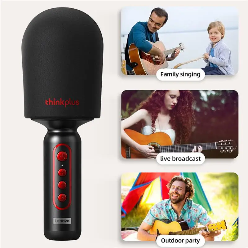 Микрофон Lenovo M1 портативный Bluetooth караоке 2 динамика беспроводной