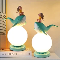 Remote Control Bedroom Bedside Table Lamps LED E27 Blue Whale Design Creative Children Night Lights for Kids Baby Birthday Gift