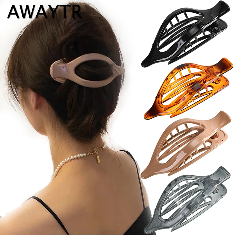 

AWAYTR New Simple Duckbill Hair Claws Solid Color Hair Clips Hair Accessories For Women Colorful Hairpin Ponytail Headwear