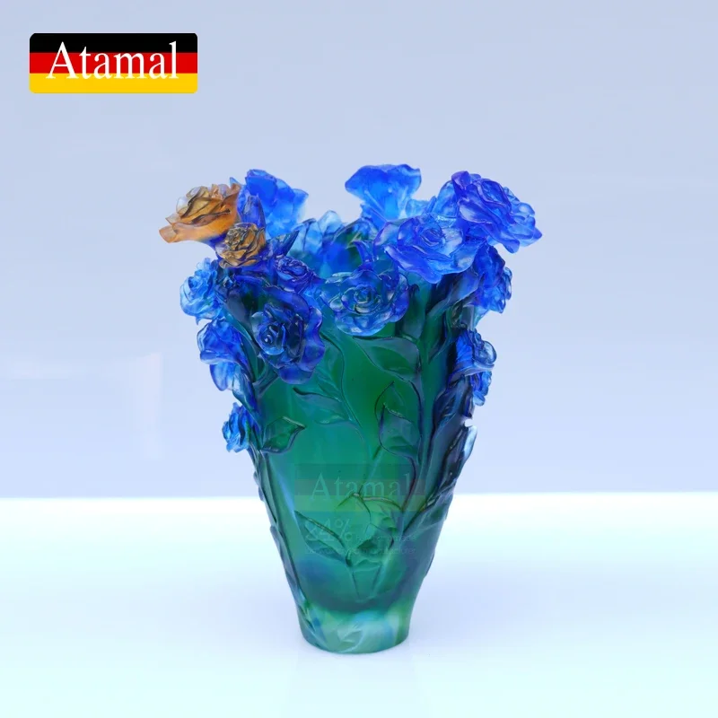 Декоративная настольная ваза Atamal Роскошная роза страстная хрустальная