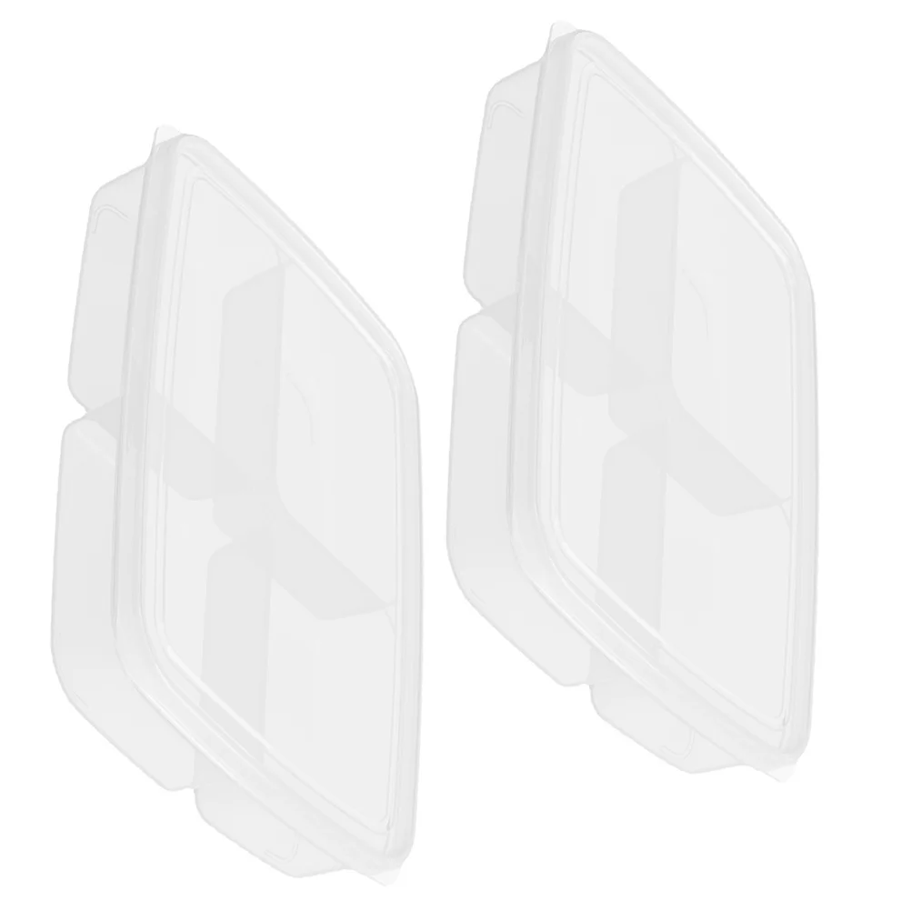 

2 Pcs Storage Box Fresh-keeping Food Fridge Container Clear Plastic Organizer Bins Veggie Bacon Lids Vegetable Fruit