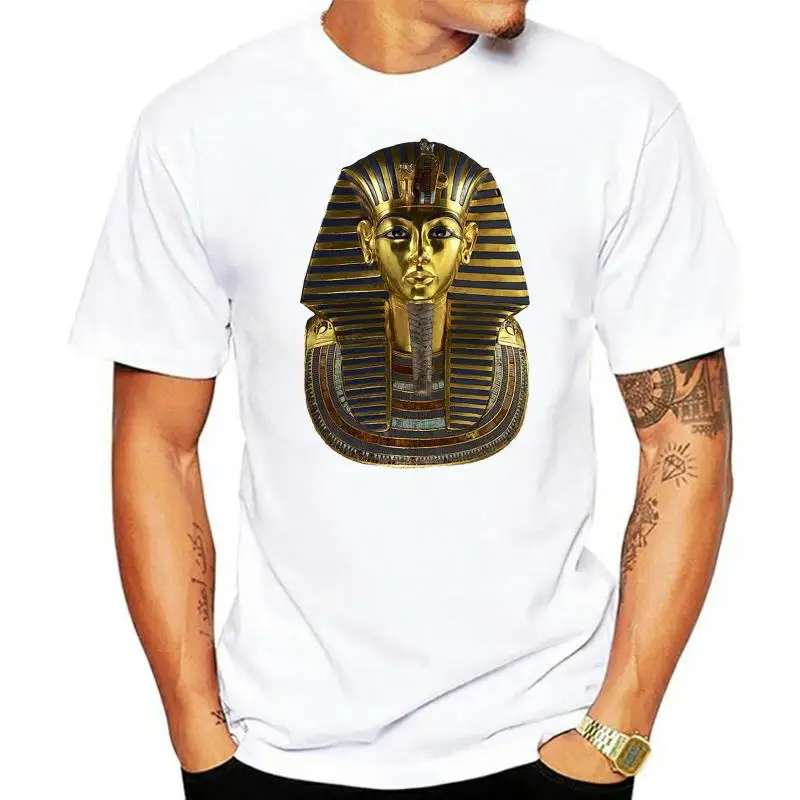 

New Tutankhamun Pharaoh Sublimation White T Shirt Mummy Mask Egyptian Gift Top