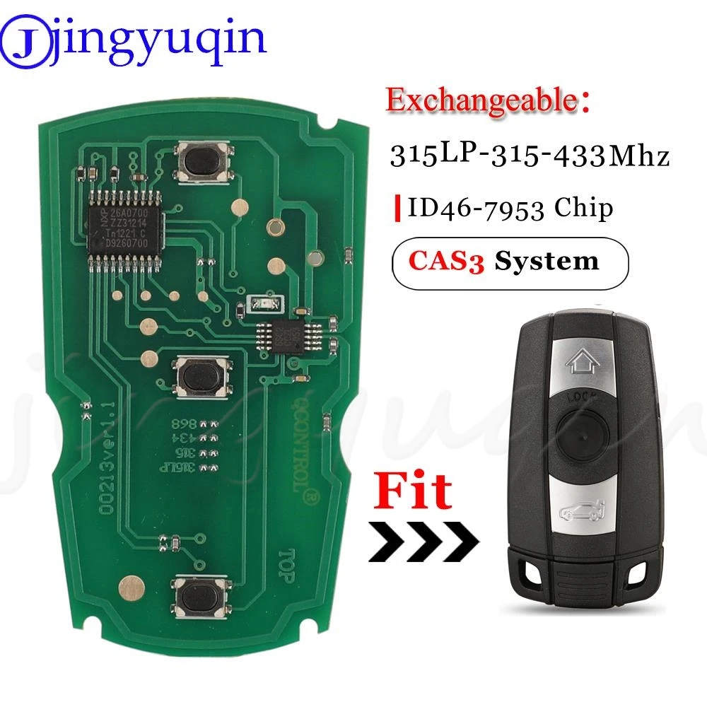 

Jingyuqin Сменная плата дистанционного ключа 315LP/315/433 МГц ID46 7953 для системы BMW CAS3 E92/93 E60/61 3/5 серии X5 X6 Z4