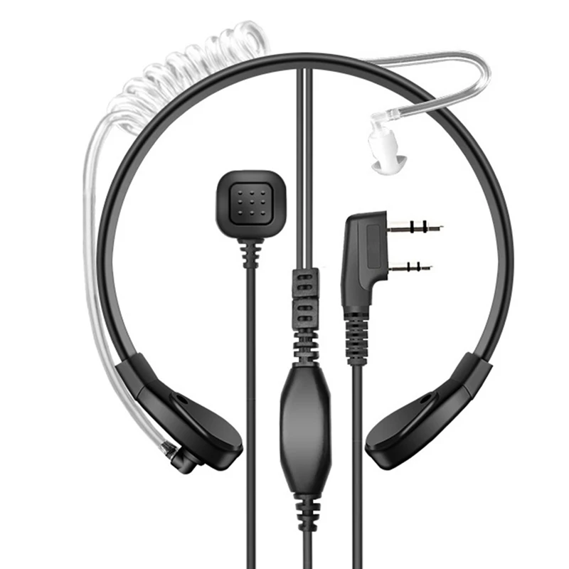 Гарнитура Intercom гарнитура с микрофоном и креплением на горле Throat для Baofeng BF-UV5R 888S 82