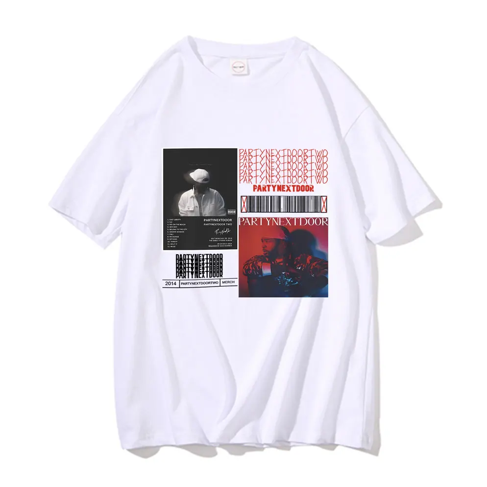 Футболка Rapper Partynextdoor с двумя альбомами Мужская художественная винтажная уличная