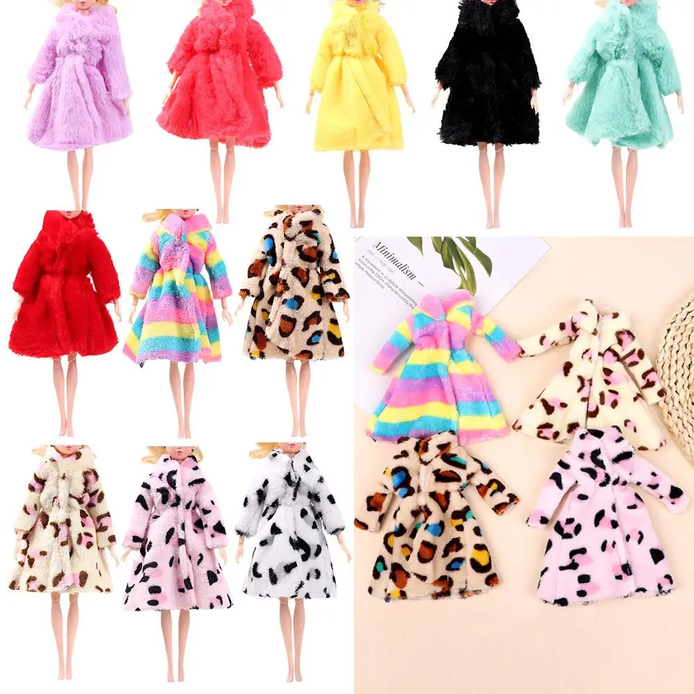 Multicolor 1 Set Long Sleeve Soft Fur Coat Top Dress Warm Wi