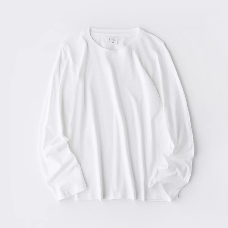 

Women O-neck Long Sleeve T Shirts Lady White Cotton Tops Female Soft Casual Tees Women's Black T-shirt