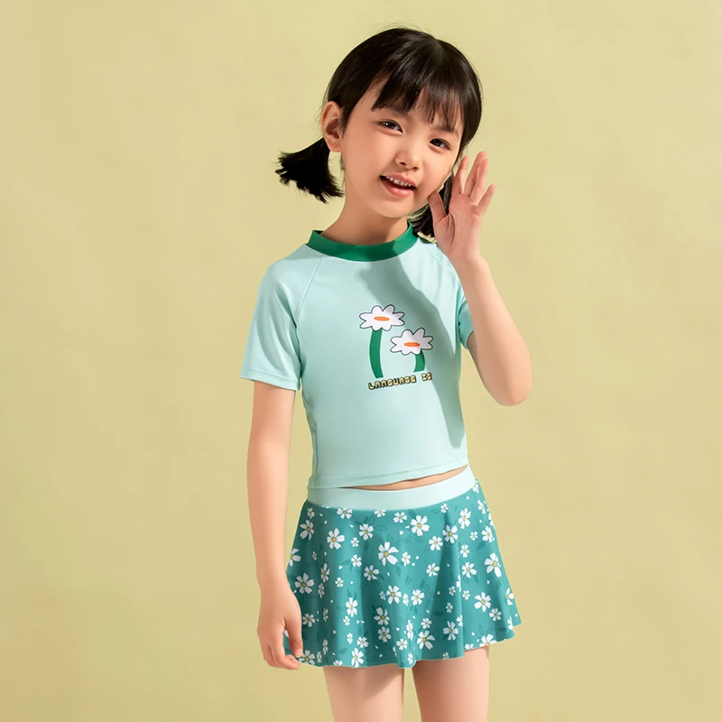 

Two pieces Swimsuit Separate Girls Swimwear Cute Children Bikini Sets Kids Beach Wear Swimming Suit