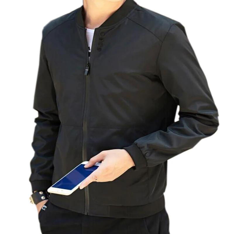 

Однотонное модное красное пальто на молнии Moonbiffy, тонкие повседневные куртки с воротником-стойкой, осень 2022, корейский стиль, большой размер 4XL, мужская приталенная весенняя куртка