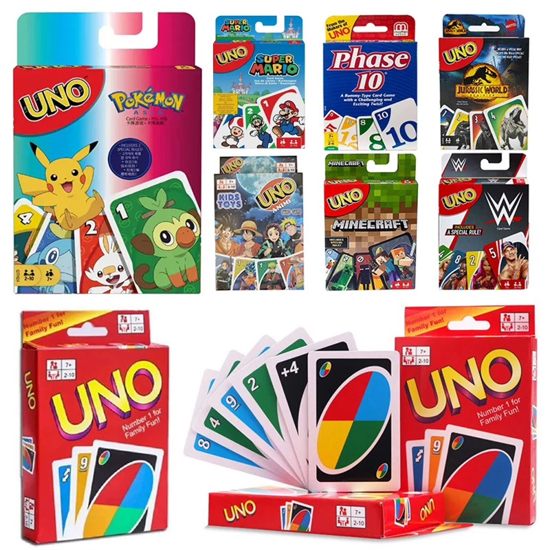 UNO FLIP! Настольные игры игральные карты Harry Narutos TOTORO Рождественская карта семейная