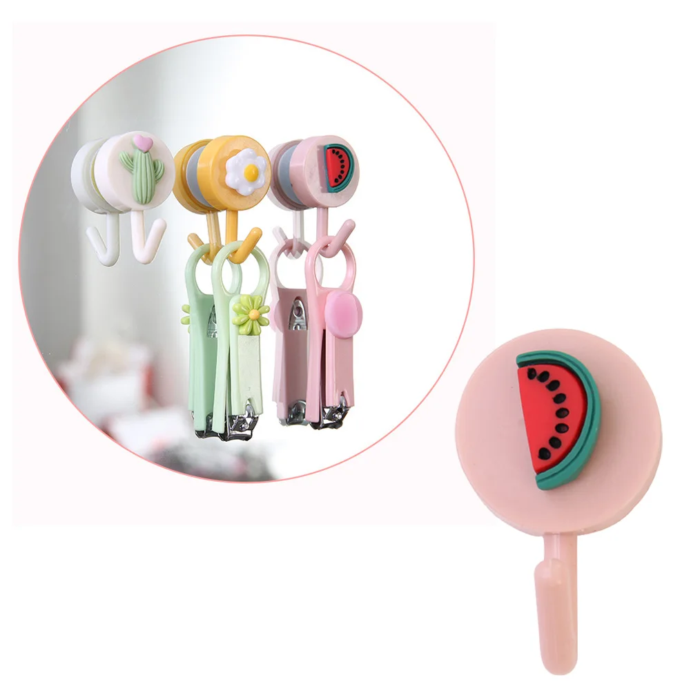 

Internet celebrity Cartoon Fruit Free Punching Door Without Trace Nail Small Hook Clothes Hook Mounted Wall Hook Decorative