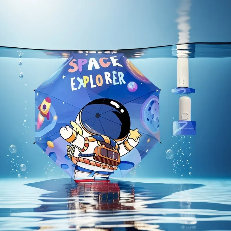 

Автоматический Зонтик Космонавта, Детский Милый Дизайн, Ночная Светоотражающая Полоса, Без Пружины, Подарочный Зонт