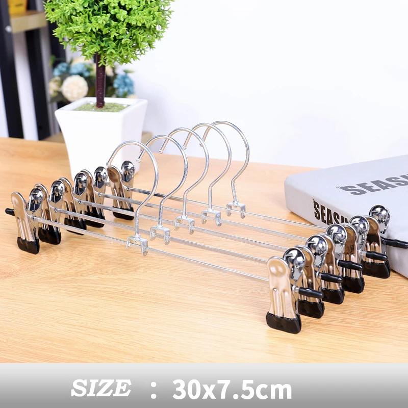

5-20pcs Stainless Steel Trouser Hanger Pants Organizer Drying Clothes Clip Underwear Skirt Socks Storage Wardrobe