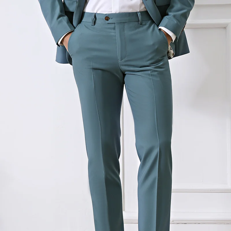 Оригинальные облегающие мужские брюки Themasee повседневные Стрейчевые прямые с