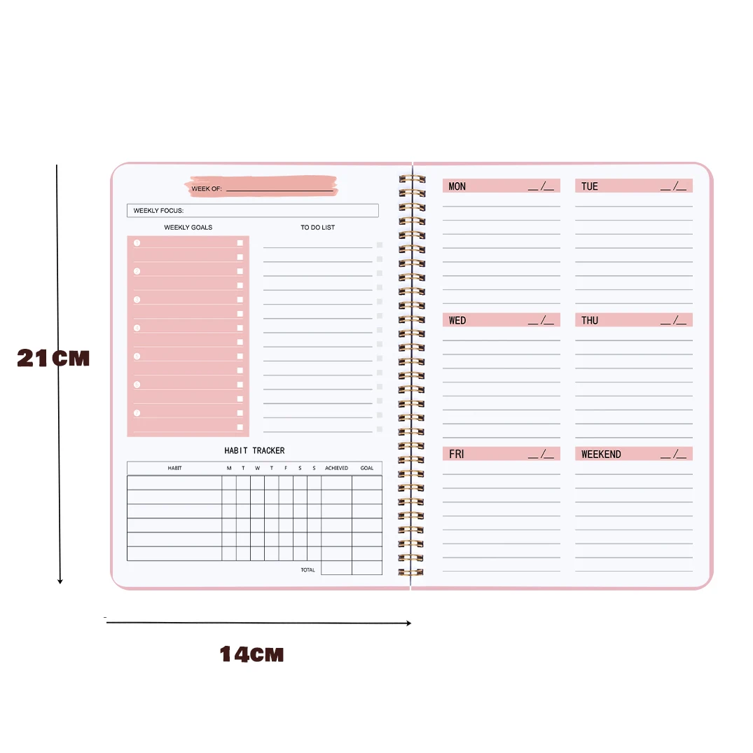 2023 A5 Agenda Planner Notebook Diary Weekly Planner Goal Habit Schedules Journal Notebooks For School Stationery Office