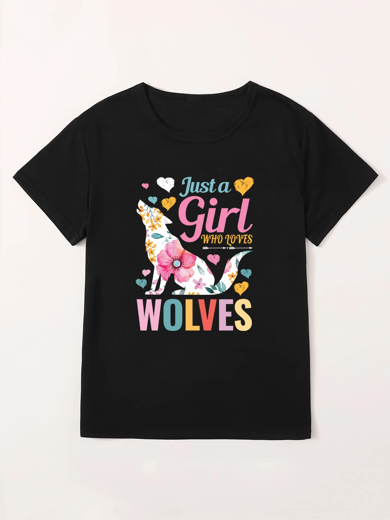 

JUST A GIRL WHO LOVES Clothing Female Blouses Shirt Txt Monclair Short Sleeve Tees Oversize Women's T-shirt 2022 Year Tshirt Exo