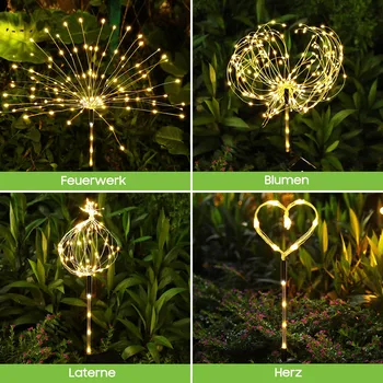 LED Solar Firework Fairy Lights Outdoor Waterproof Garden Decoration Lawn Landscape Lamp for Yard Christmas Wedding Party Decor 3