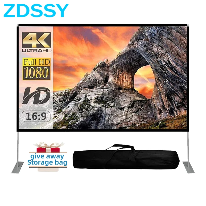 

ZDSSY Portable Outdoor Stand Projector Screen 100 inch 16:9 Home Theater System Frame Pantalla Movies Camping With Carry Bag