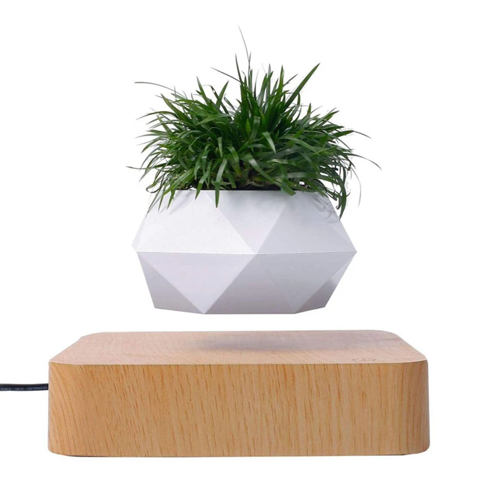 Levitating Air Bonsai Magnetic Suspension Floating Pot Potted For Plants Rotation Flower Pot Modern Home Desk Decor Decoration